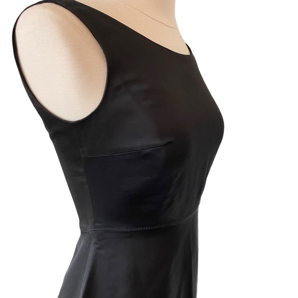 Y2K Tahari Black Satin Open Back Cocktail Dress - Picture 6 of 10
